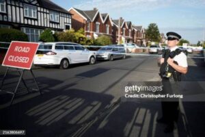 Police guarding the place after the attack at a Taylor Swift-themed event.