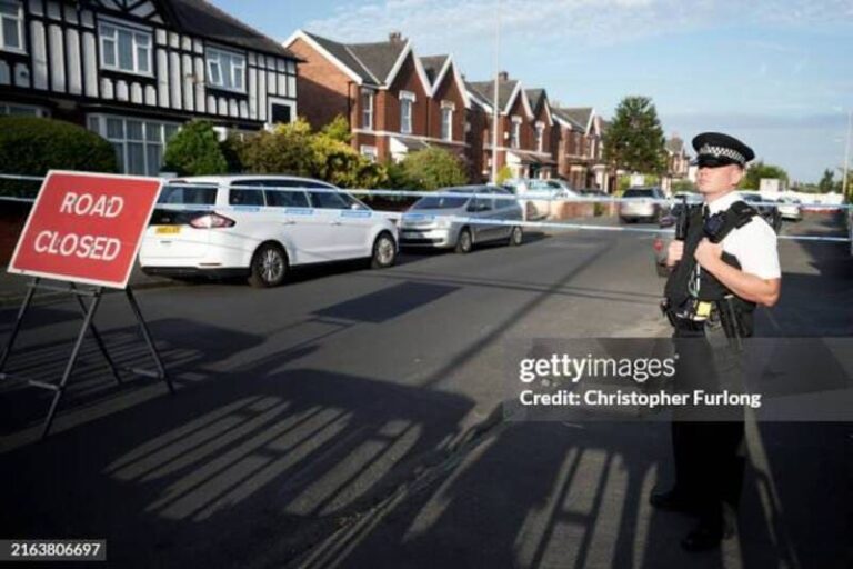 Police guarding the place after the attack at a Taylor Swift-themed event.