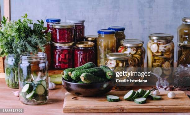 Fermented foods in jars