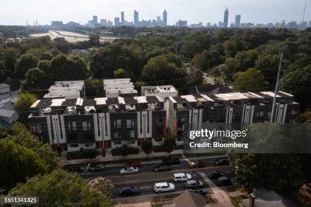 A row of houses in Atlanta, Georgia, the city where Todd Burkhalter's real estate financial group Drive Planning, LLC is headquartered.