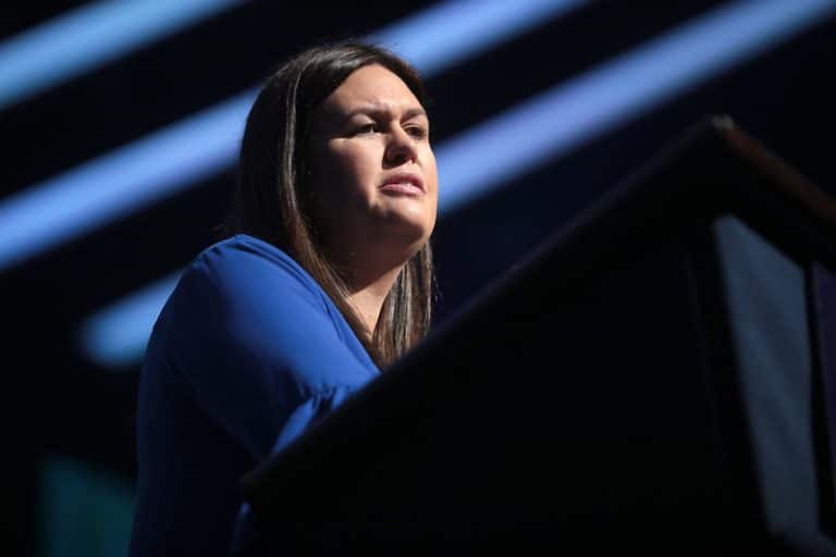 Sarah Huckabee sanders begs Trump to reconsider disaster relief.