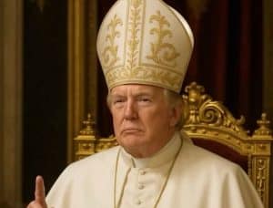 Trump pope AI photo shared on Truth Social.
