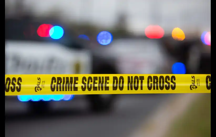 Buzzard Police tape at a crime scene