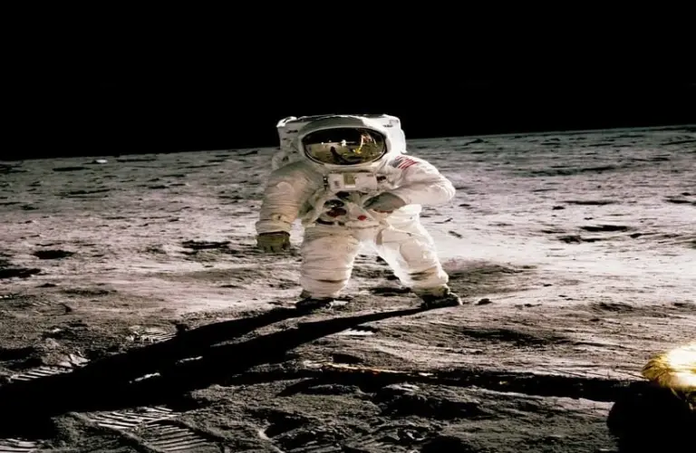 A NASA astronaut on the moon.