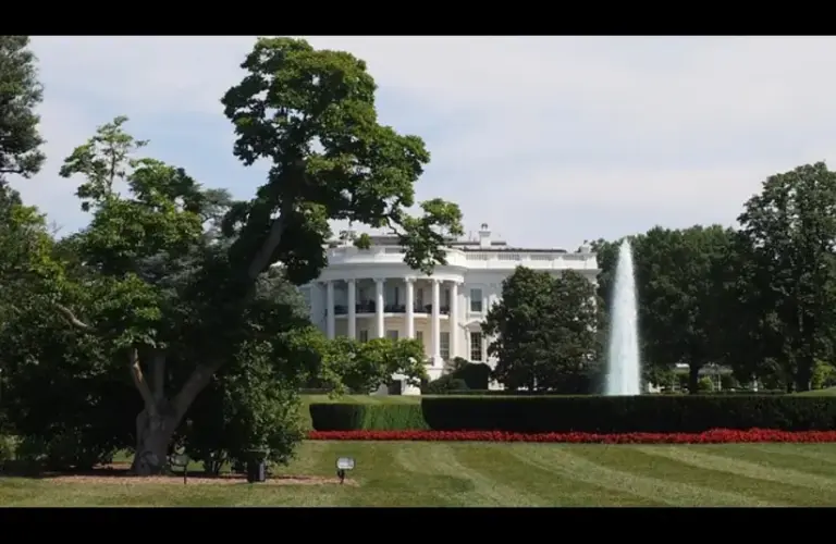 Front view of the White House. There is currently a partial government shutdown