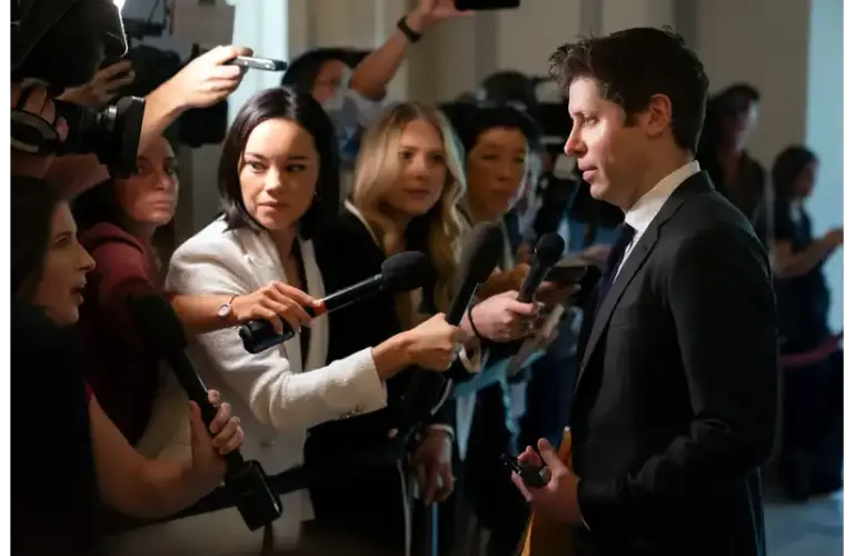 FBI raided OpenAI CEO Sam Altman talking in the crowd
