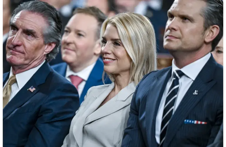 Former attorney general Pam Bondi sitting in crowd