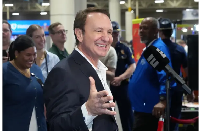 Head decision maker of suspending House primary Jeff Landry talking on radio row