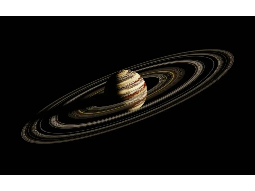 Saturn and its rings in space.