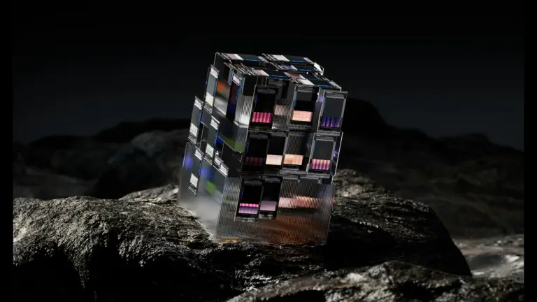 a computer part on a rock.