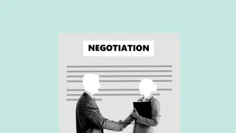 Silhouettes of business professionals shaking hands, symbolizing negotiations and partnership against a teal background