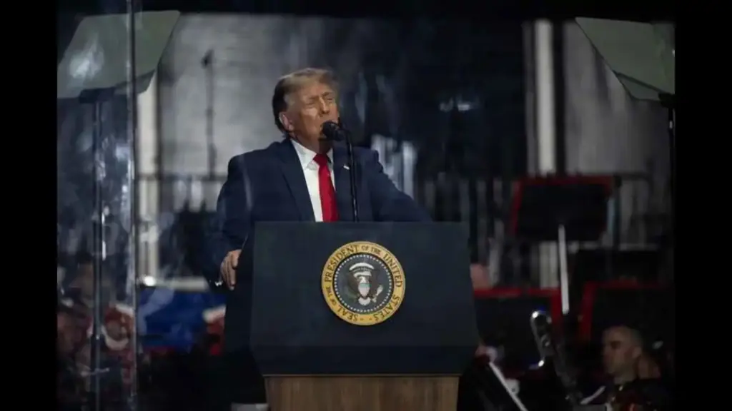 President Donald Trump delivers a speech