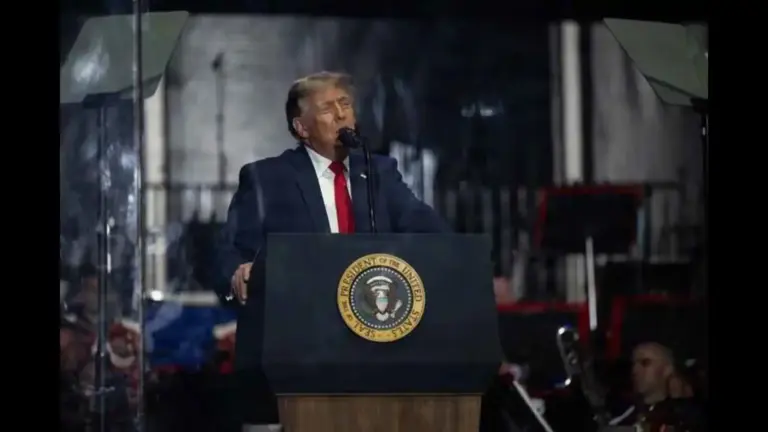 President Donald Trump delivers a speech